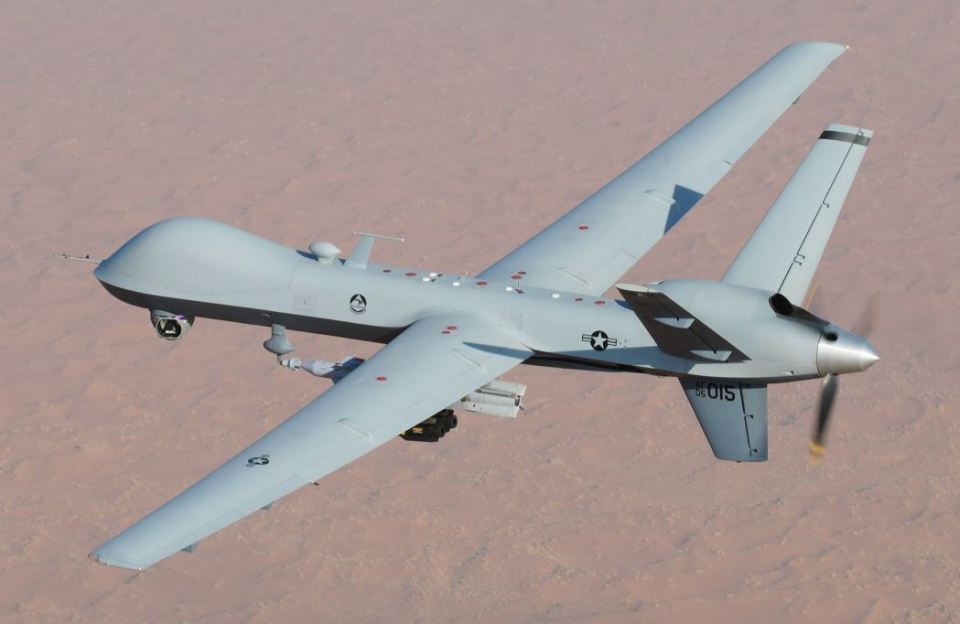 The drone that crashed was an MQ-9 Reaper, like the one pictured