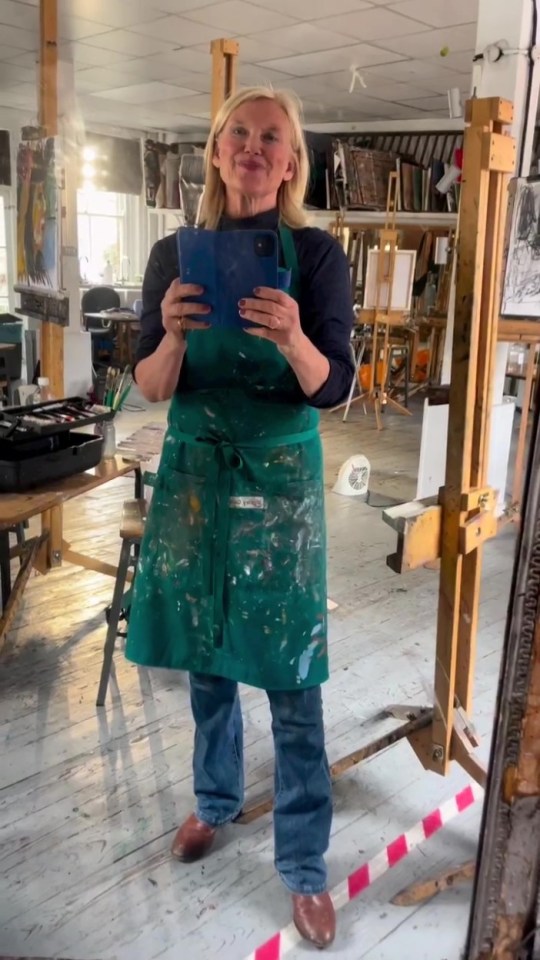 She also has a secret career away from TV and is part of artist Maggi Hambling's Master Class, where she regularly exhibits her painting work