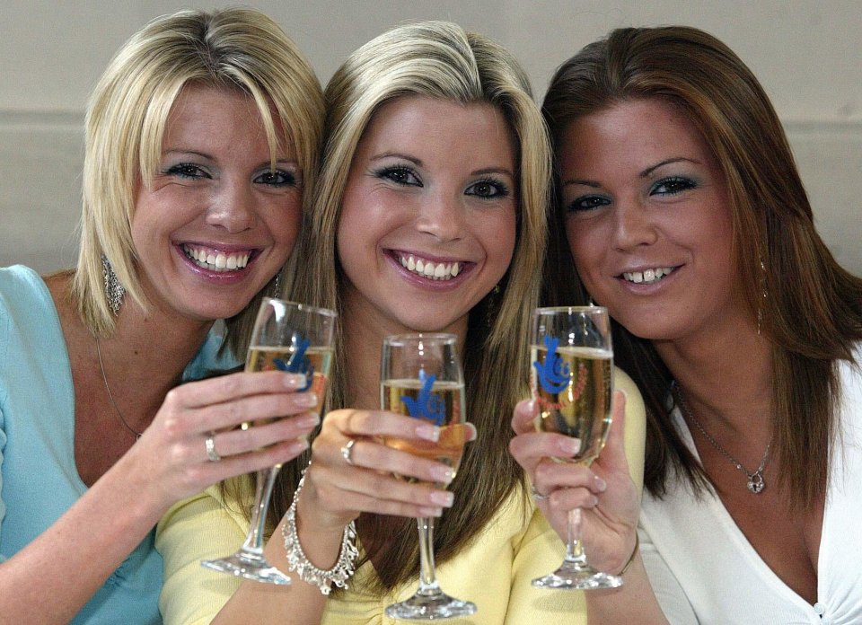 Sarah celebrating after her win with her sisters Emma (left) and Alex (right)