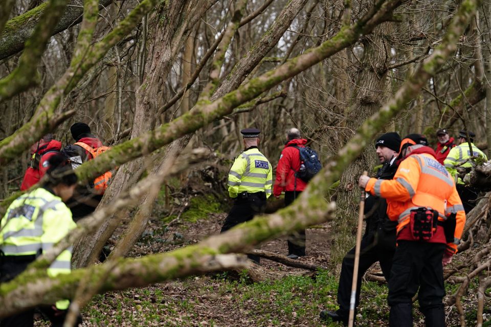 Over 200 officers were scouring a 91-square-mile area across East Sussex on Wednesday