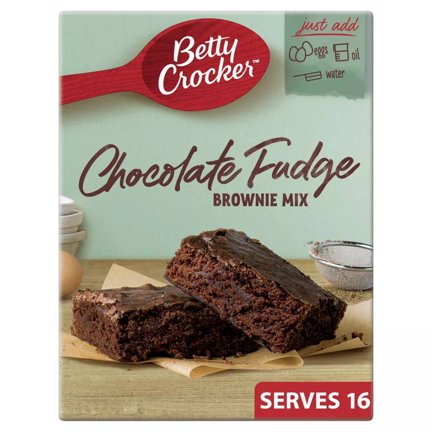 Tuck into Betty Crocker's chocolate fudge brownie mix, on offer for £2.50, down from £3 at Asda