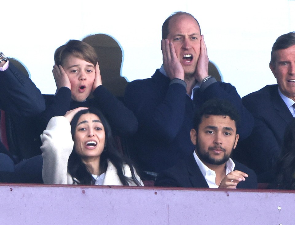 Princes William and George watch Aston Villa play Nottingham Forest