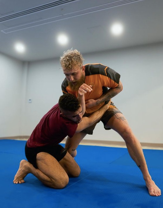 Jake Paul training for his MMA debut