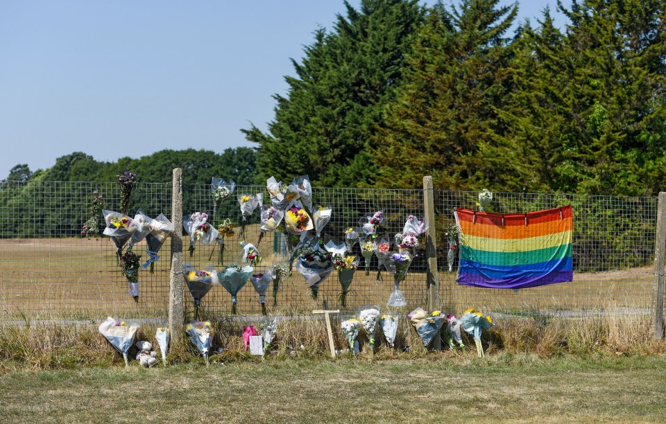 Tributes left for Ian at the scene in Hamps at the time