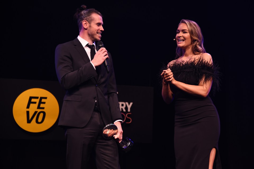 Gareth Bale and Laura Woods at the Sport Industry Awards