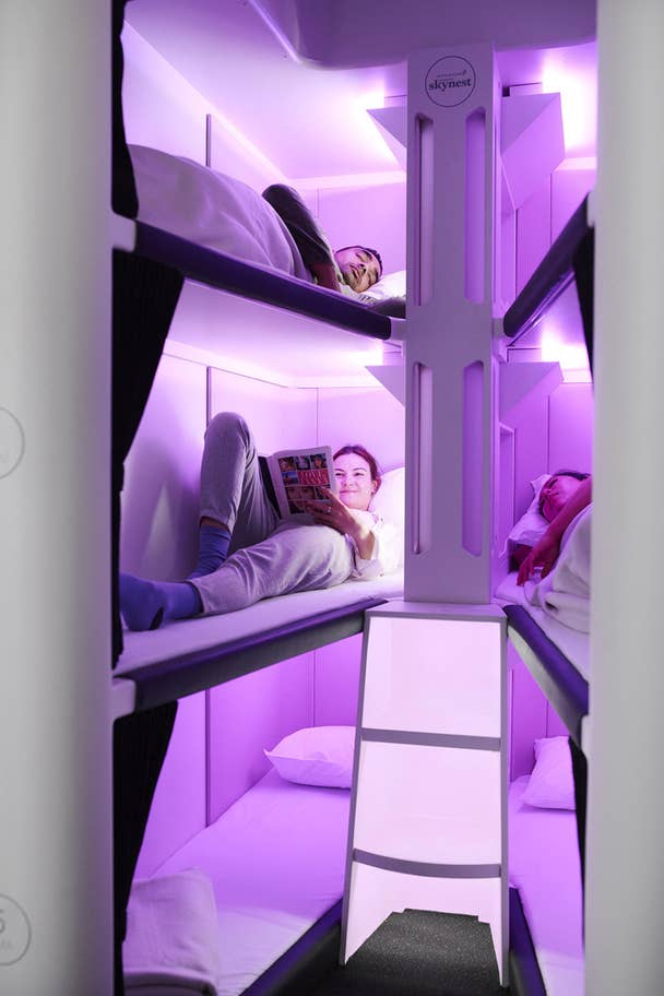 Each bed will come with eye masks and ear plugs to help passengers sleep