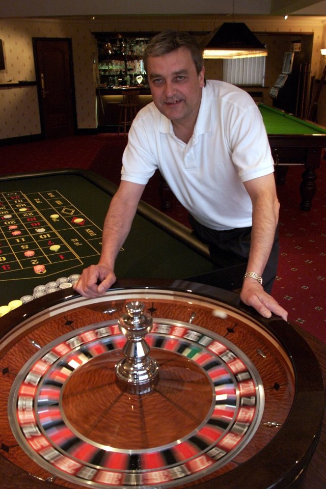 The lucky punter at his old home with his own roulette wheel