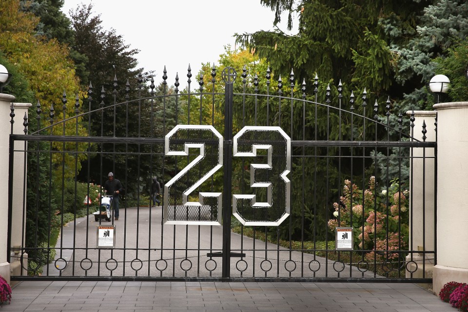 Jordan's famous #23 brand decorates his front gates