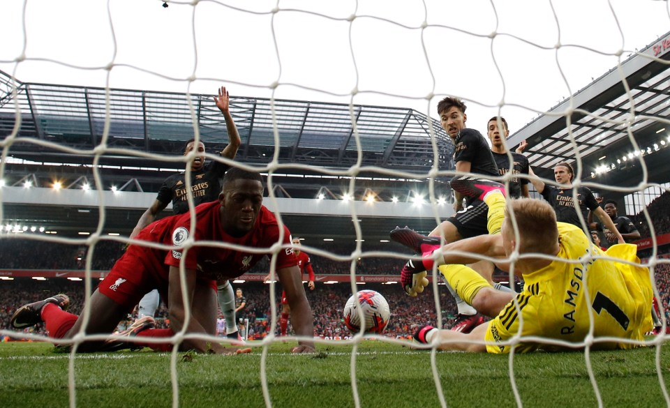 Aaron Ramsdale's reflexes are the main reason Arsenal survived Liverpool's late Anfield onslaught