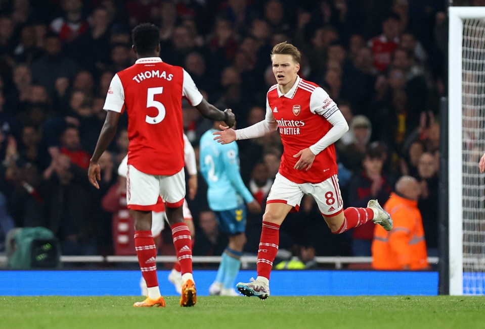 Partey attempted to win the match for Arsenal but hit his shot over the bar, after Martin Odegaard had levelled the score at 3-3