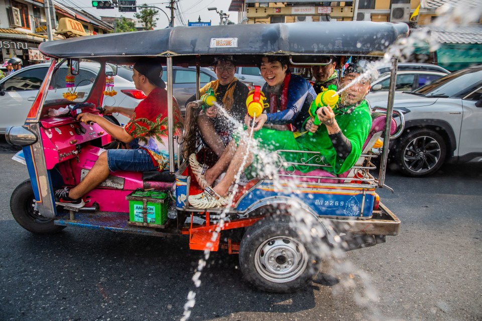 People are urged not to drive through the streets during the festivities as the roads are left covered in water