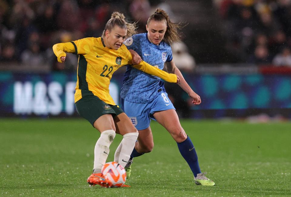 Charlotte Grant doubled the lead for the World Cup hosts with her first goal in an Australia shirt