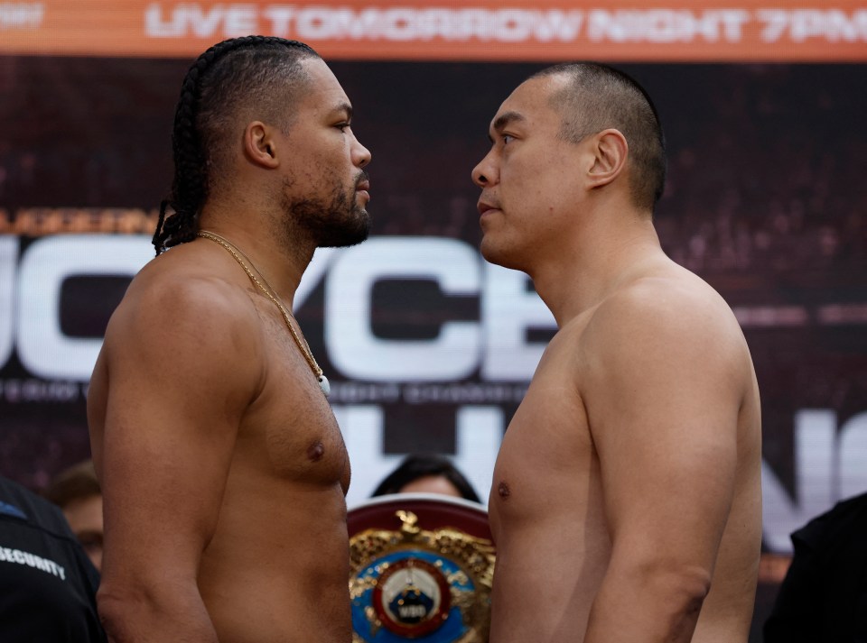 Joe Joyce and Zhilei Zhang facing off