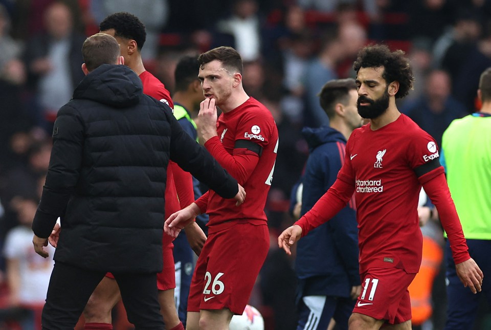 Andy Robertson was enraged after being elbowed by an official over the weekend