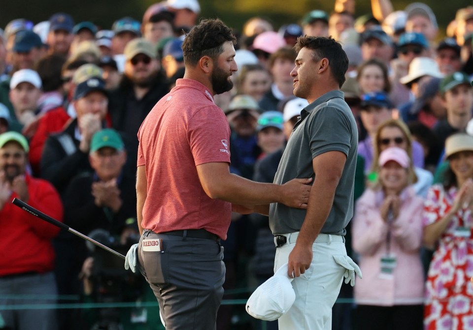 Rahm edged out playing partner Brooks Koepka on the final day at Augusta