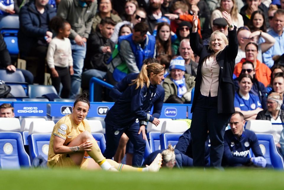 The England ace went off injury during the second half of Barca's 1-0 defeat of Chelsea in their first-leg clash