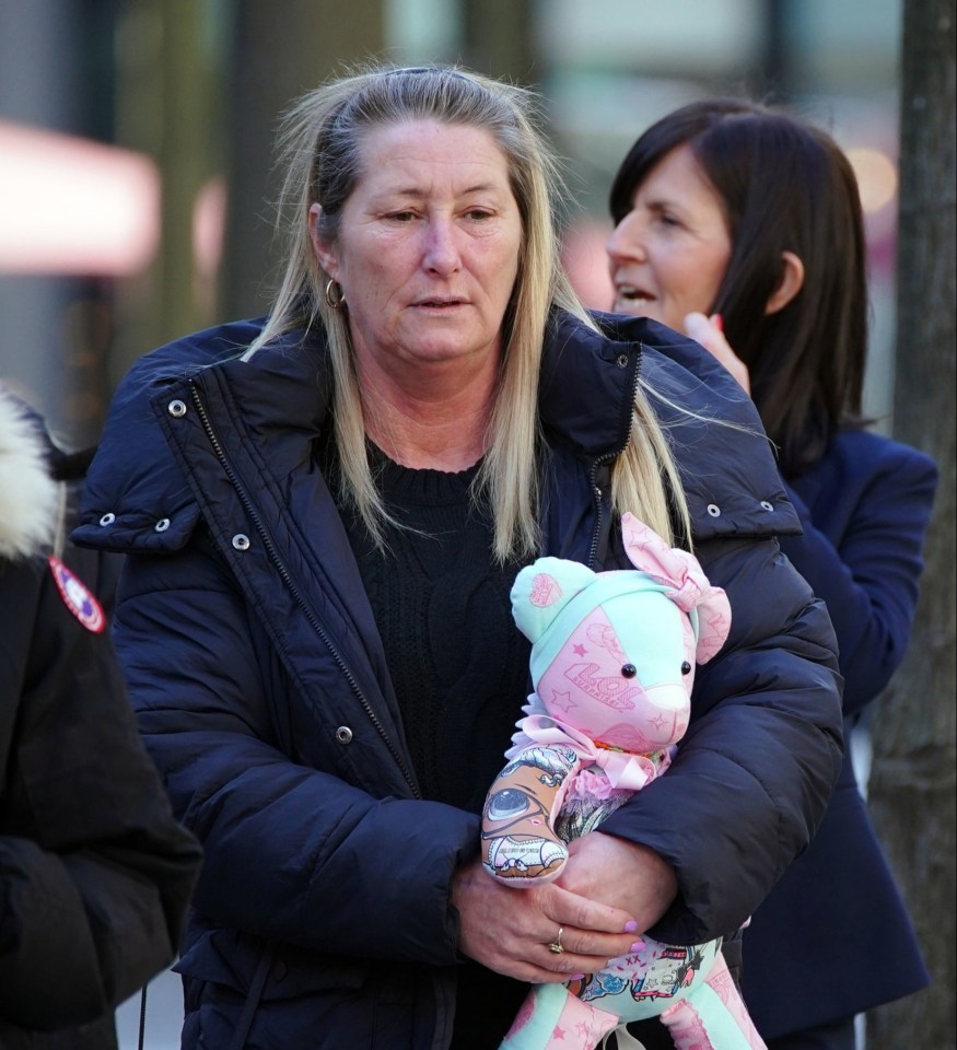 Olivia's mum Cheryl pictured arriving in court for Cashman's sentencing