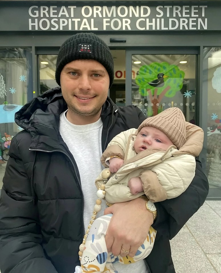 Pictured with his dad Luke, Ralphie underwent treatment at the Great Ormond Street Hospital in London, where his brother passed away