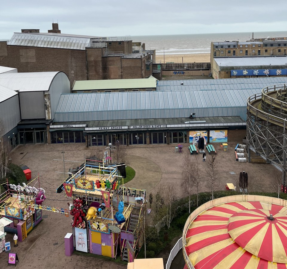 The theme park is right on Margate beach