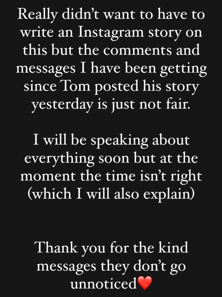 Samie released this statement on Instagram