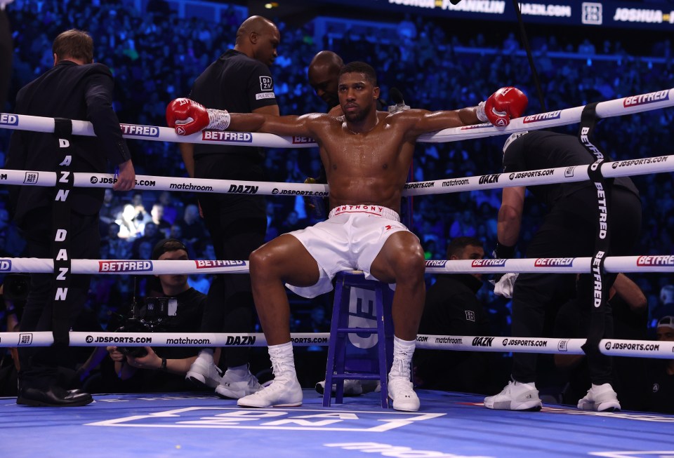 British heavyweight Anthony Joshua was raging with Jermaine Franklin at the end of the first round before grinding out victory