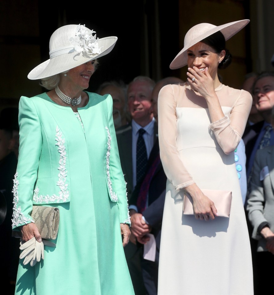 Palace invites were issued to the Sussexes more than five weeks ago but the couple kept the King and Queen waiting (pictured: Camilla and Meghan in 2018)