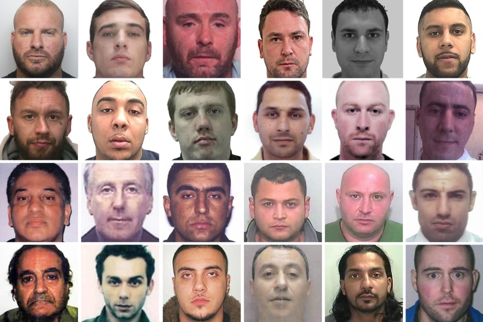 These are the 24 most wanted men in the UK