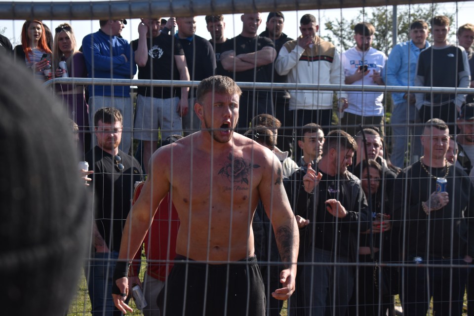 A bare knuckle warrior battles an opponent at an event in East Yorkshire