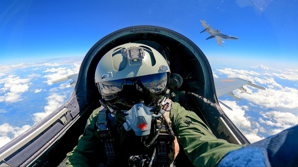 epa10568001 A Chinese fighter jet pilot from of the Eastern Theater Command of the Chinese People's Liberation Army (PLA) takes part in combat readiness patrol and military exercises around the Taiwan Island, 10 April 2023 (issued 11 April 2023). The Eastern Theater Command of the PLA conducted three days of military drills around the Taiwan Strait from 08 to 10 April. China launched the military exercises in response to the meeting in the United States between Taiwan's President Tsai Ing-wen and US House Speaker Kevin McCarthy on 05 April. EPA/XINHUA / Mei Shaoquan CHINA OUT / MANDATORY CREDIT EDITORIAL USE ONLY