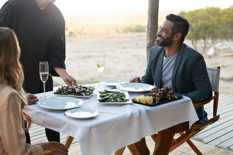 You'll be able to feast your eyes on fine dining at a safari lodge