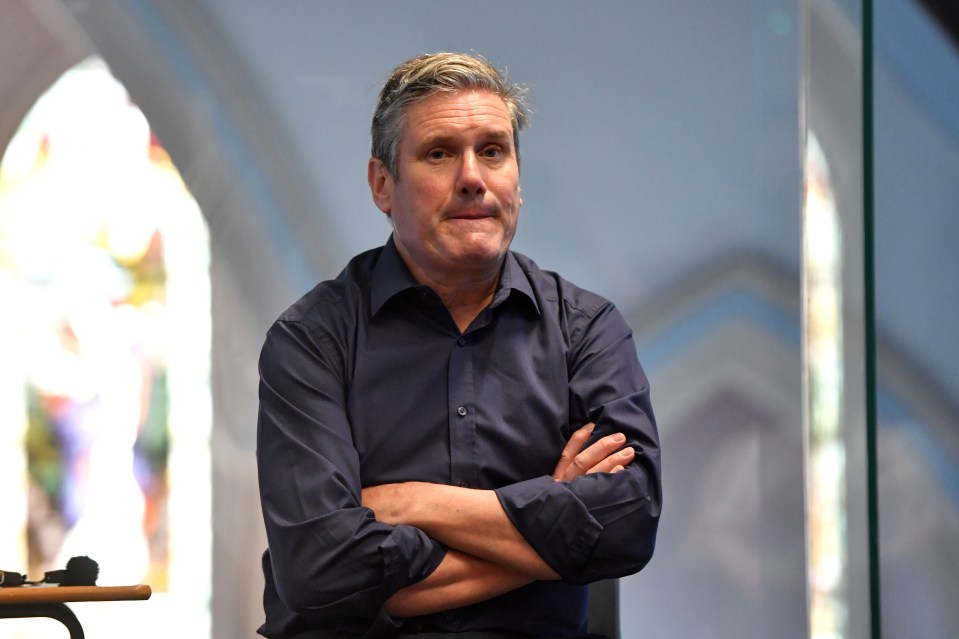 BLACKPOOL, ENGLAND - JULY 15: Labour Party leader Sir Keir Starmer meets A-Level students at St.Mary's Catholic Academy on July 15, 2021 in Blackpool, England. (Photo by Anthony Devlin/Getty Images)