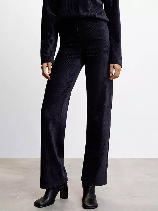 Mango Panu Corduroy Trousers, Navy