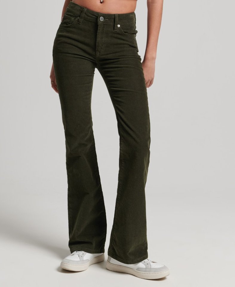 Superdry Mid Rise Slim Cord Flare Jeans