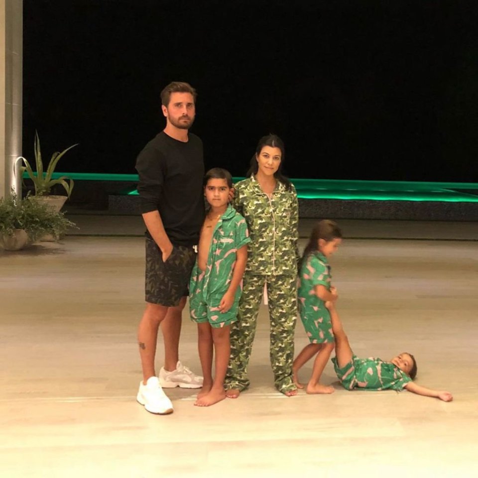 Kourtney Kardashian with her former partner, Scott Disick, and their children