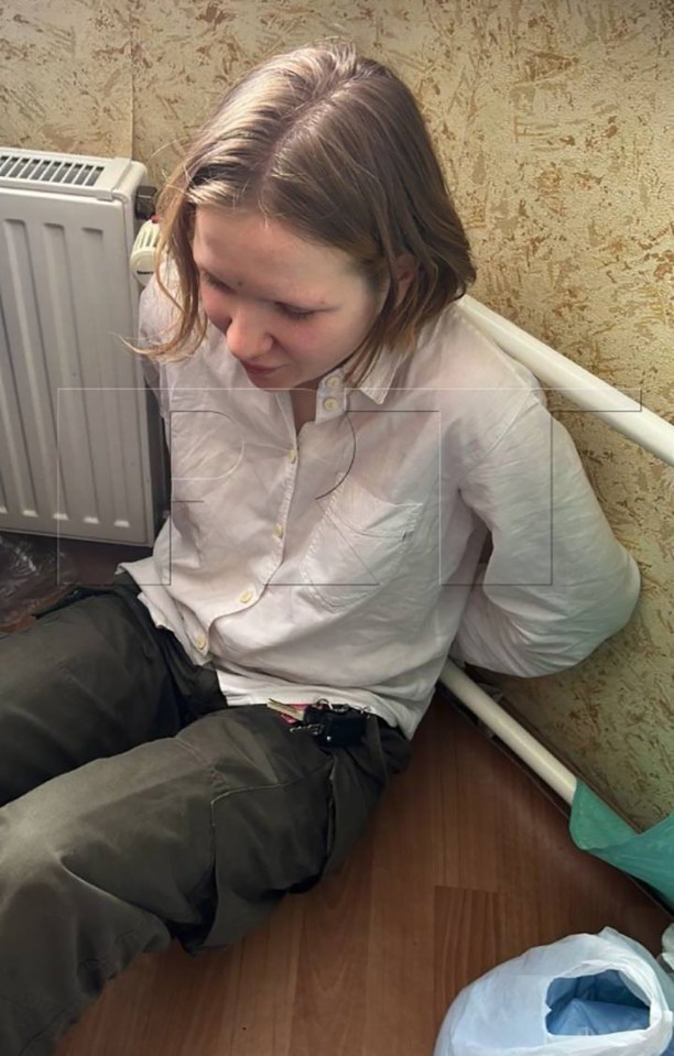 Trepova tried to plead for her innocence while being tied to radiator at the hands of Putin's thugs