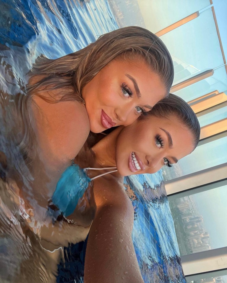 The Love Island alumni is having the time of her life with twin sister Eve