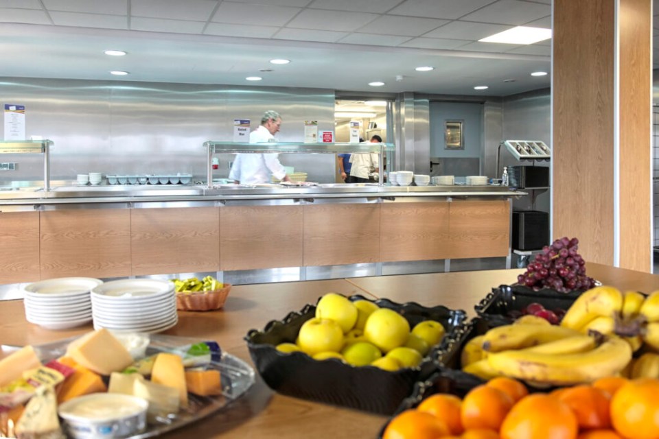 A look at the kitchen facilities on board