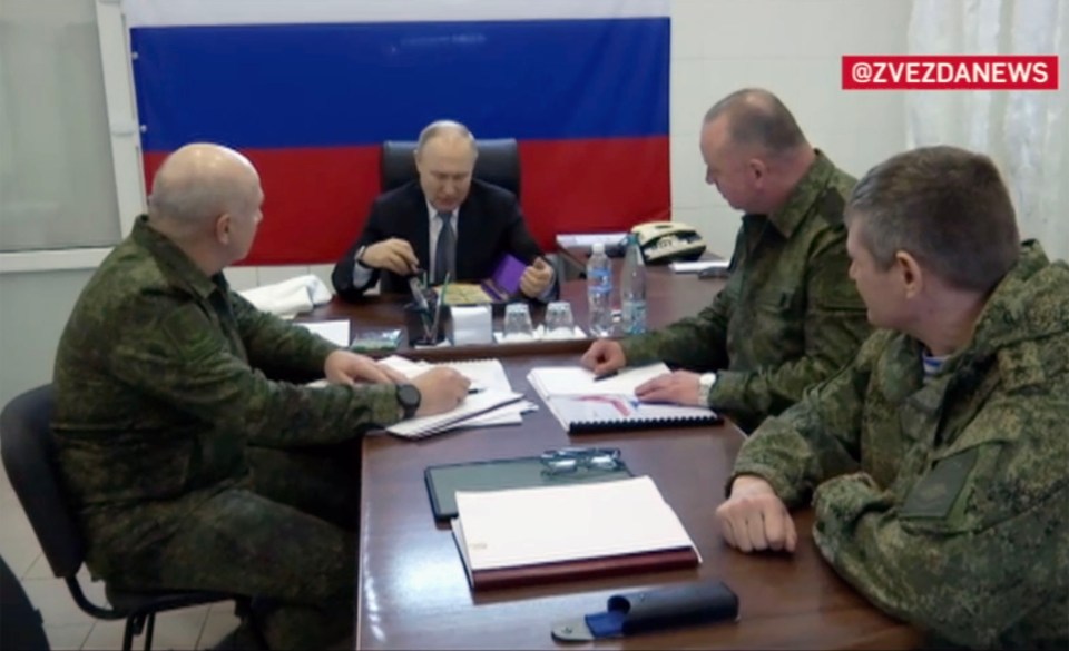 The Russian president met with generals in occupied Ukraine