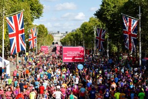  View of the mass runners event at the 2022 London Marathon