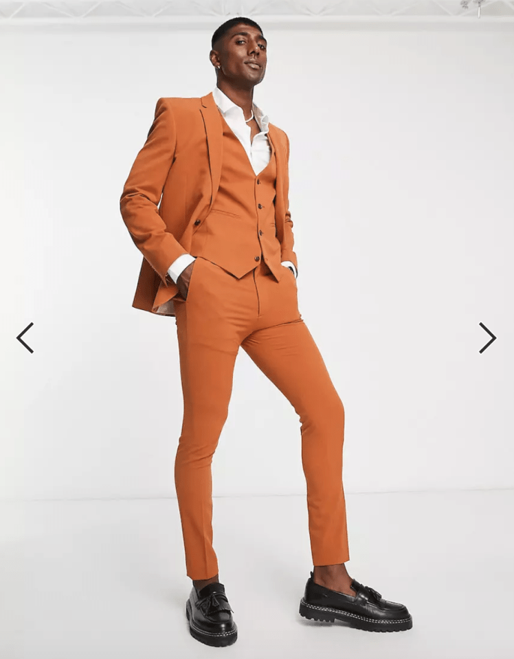 ASOS DESIGN Super Skinny Suit in Tobacco