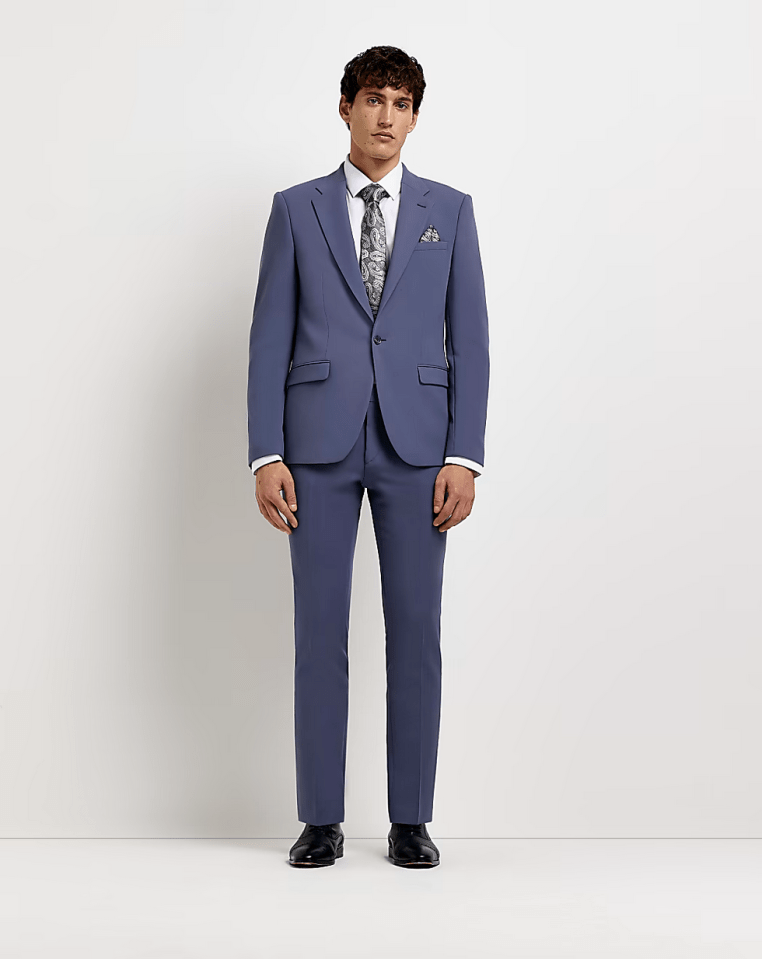 River Island Blue Skinny fit suit jacket