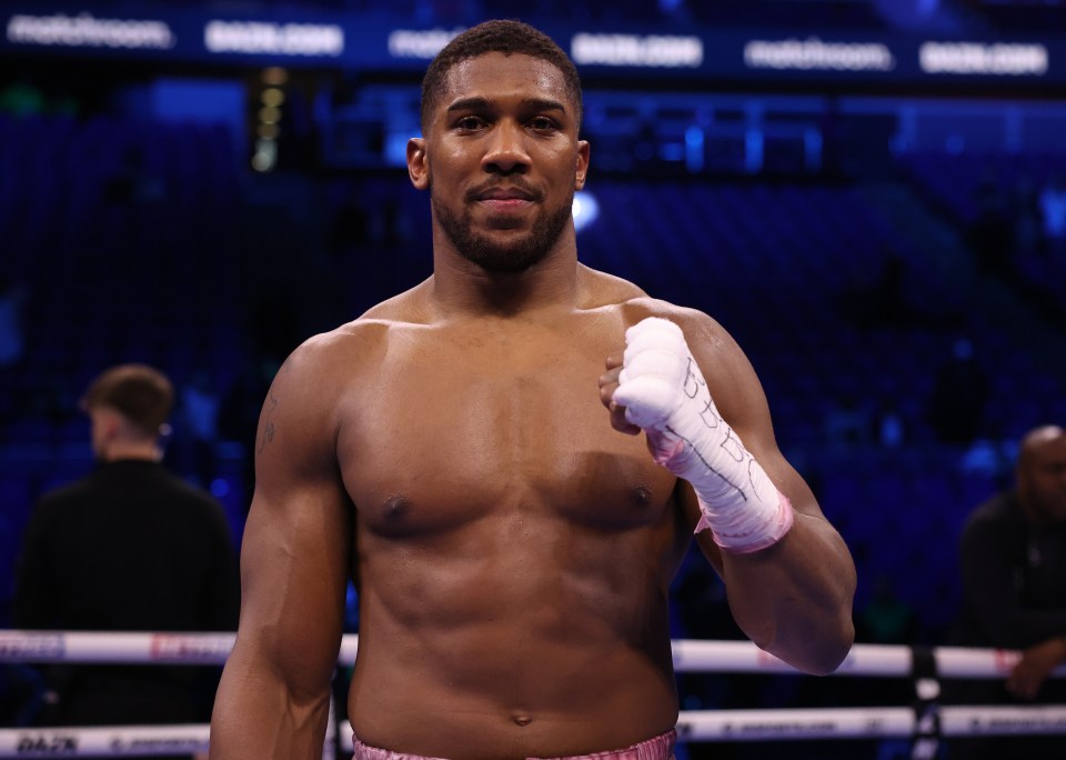 Anthony Joshua after beating Jermaine Franklin