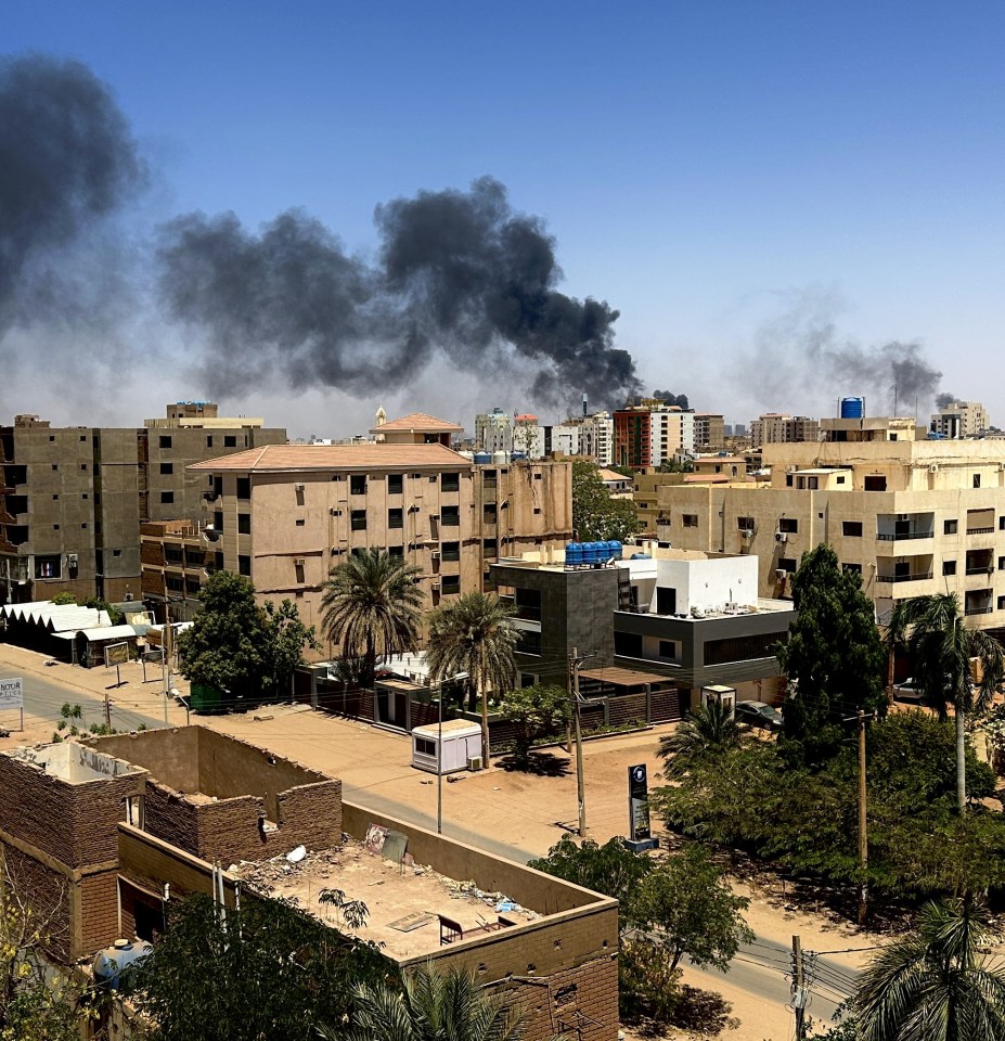 Smoke rises from Khartoum as fighting explodes in Sudan