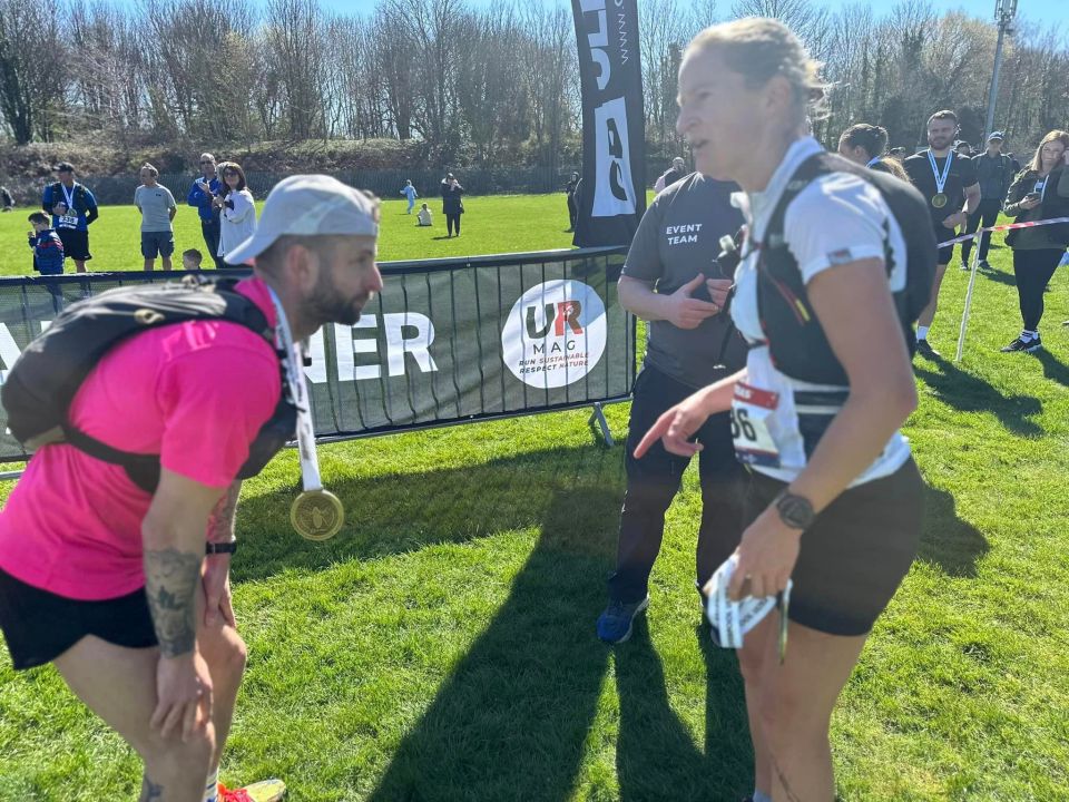 Dr Zakrzewski, right, covered a mile of the race in just one minute 40 seconds, according to the mapping data