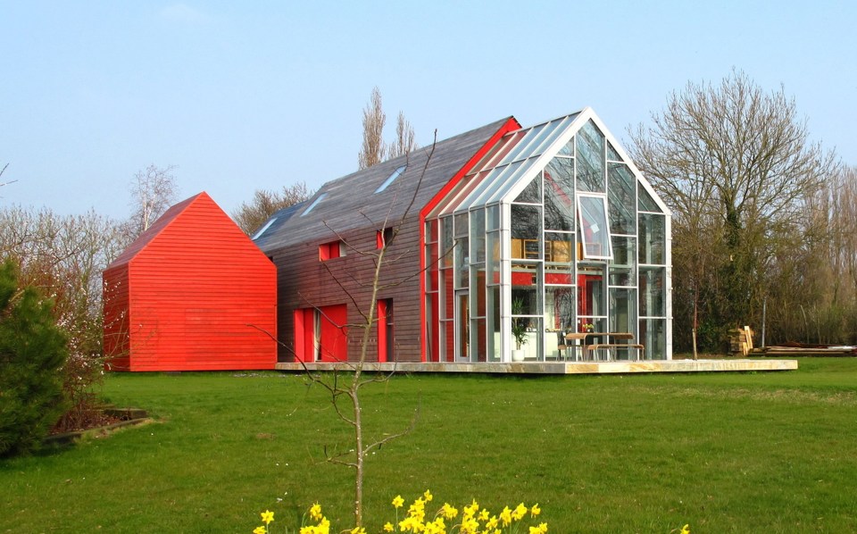 The three-bed home in Huntingfield features a wooden outer shell