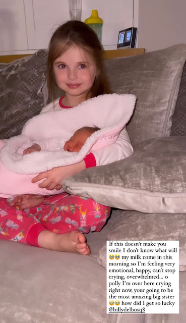 Amy Childs shared a sweet new video of daughter Polly with her baby sister