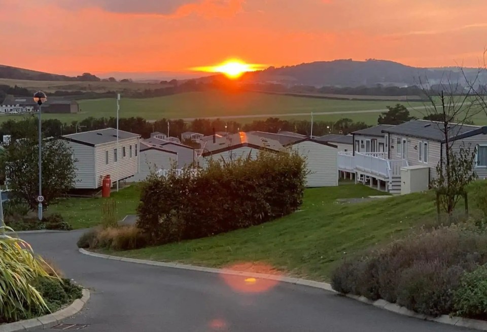 The family's view from the static caravan