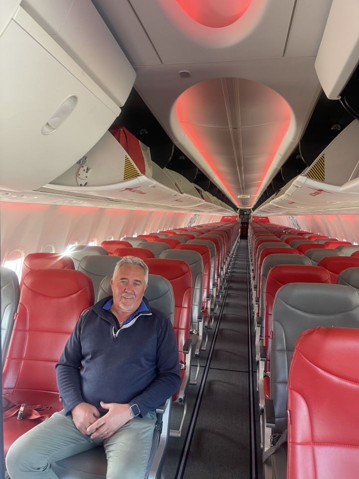 Paul got to pick his seat on board the plane when no one else showed up