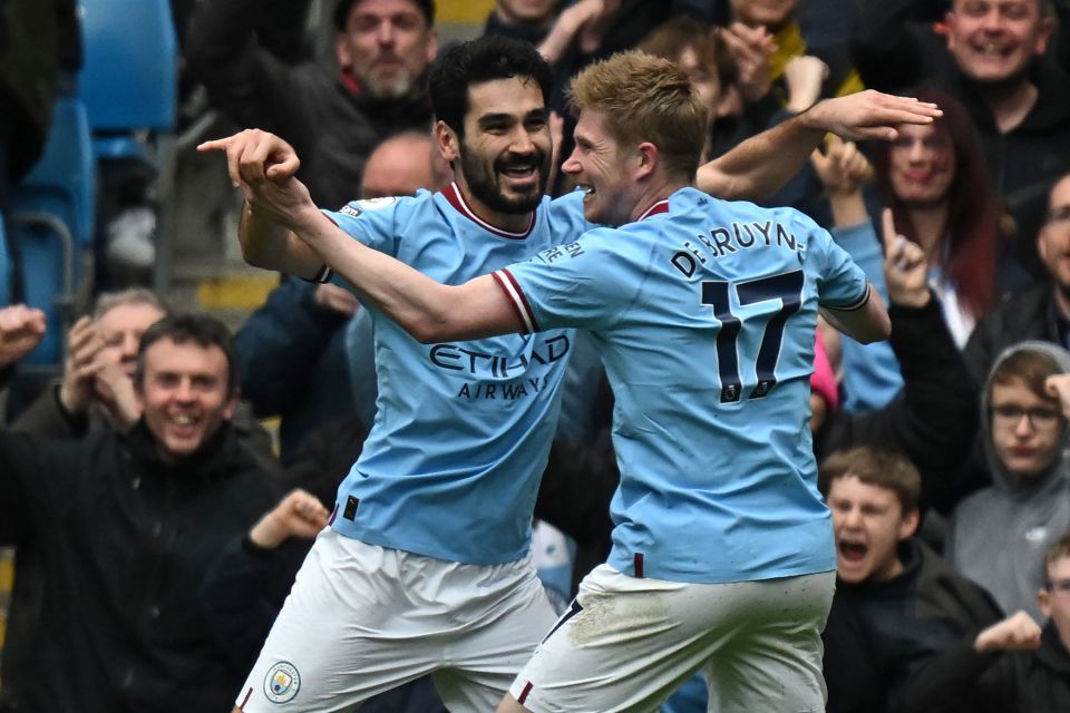 Ilkay Gundogan and Kevin De Bruyne scored after half-time