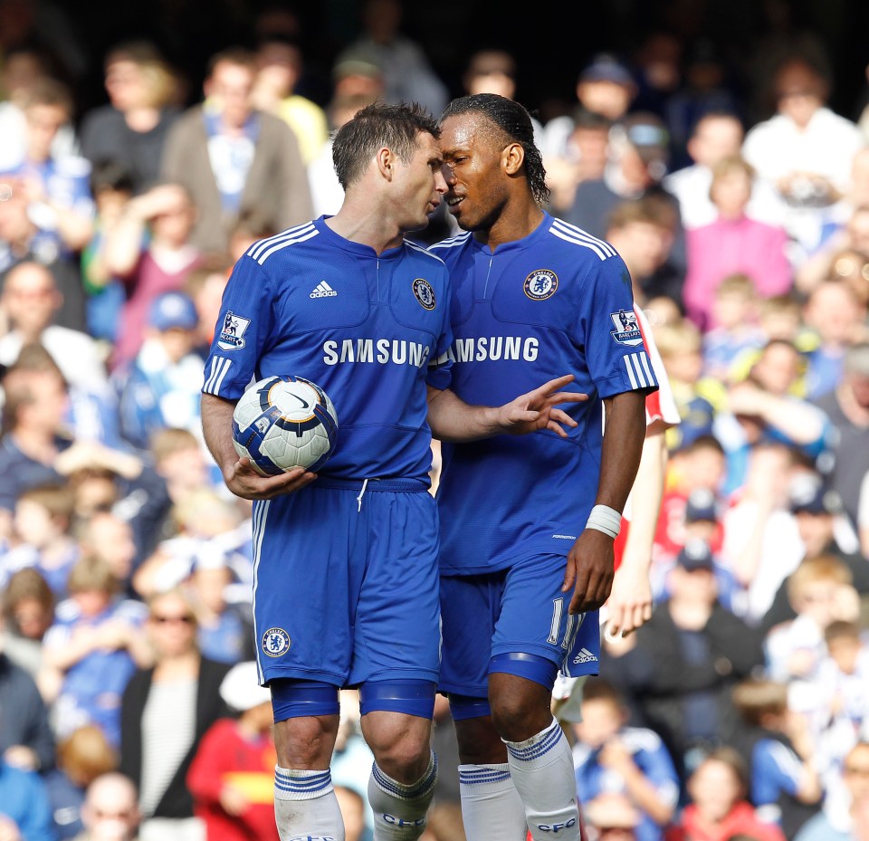 Lampard and Didier Drogba were long-time Chelsea team-mates